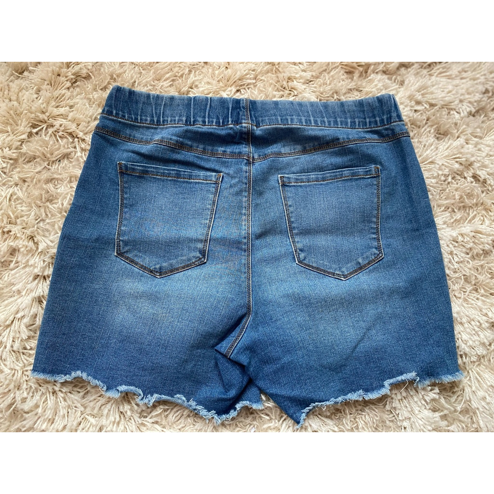 SoundStyle Shorts Raw Hem Pull-On Amazing Donna Denim Comfort Fit Spring Summer - Picture 3 of 6
